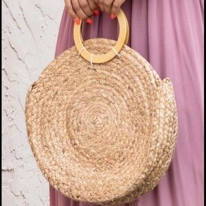 Natural circle brand new with tags, Pink Lily purse